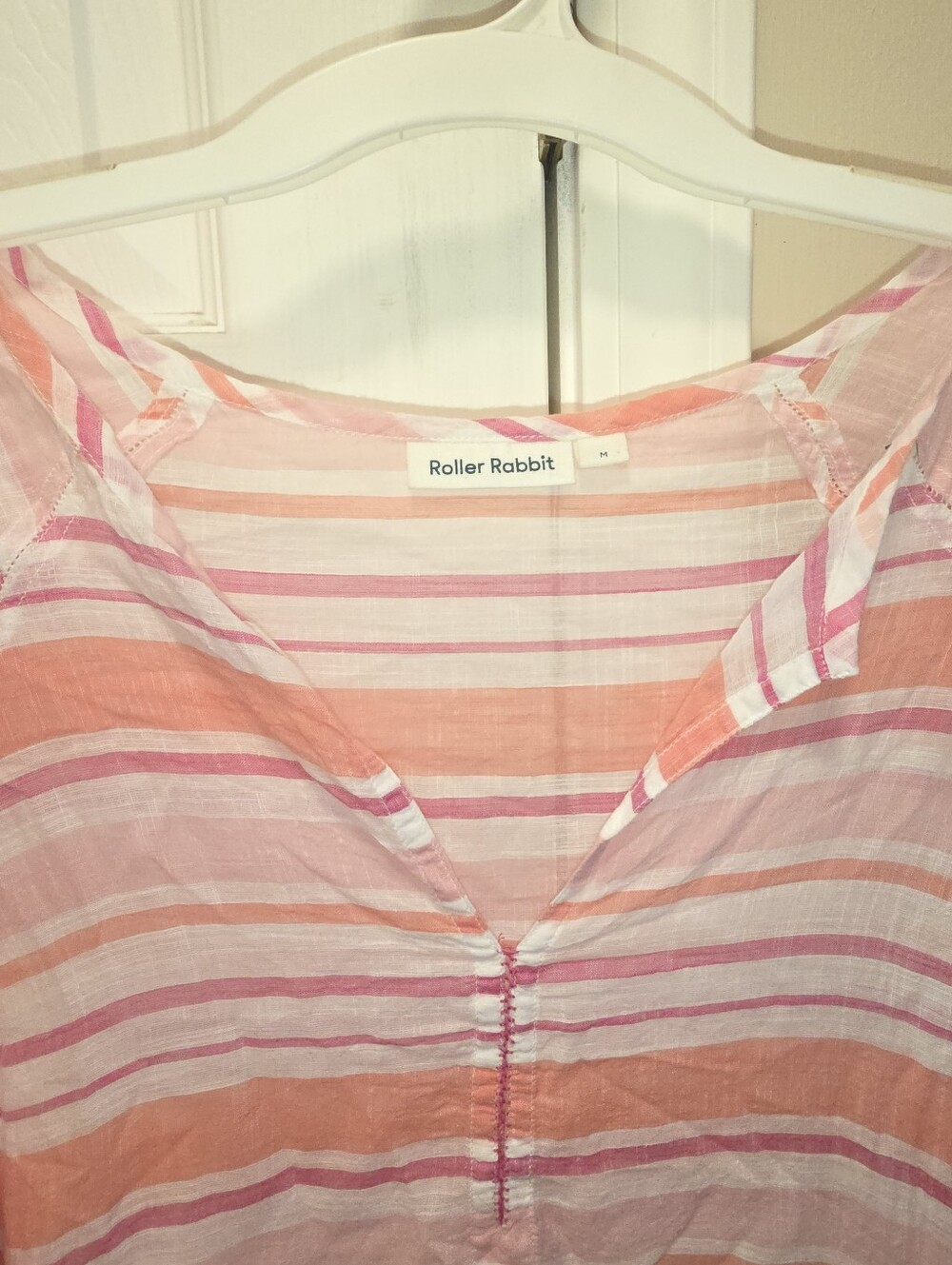 Roller Rabbit Pink and Peach Striped Tunic Swim Cover Up